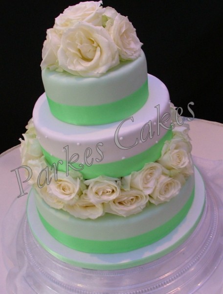 3 tier mint green wedding cake